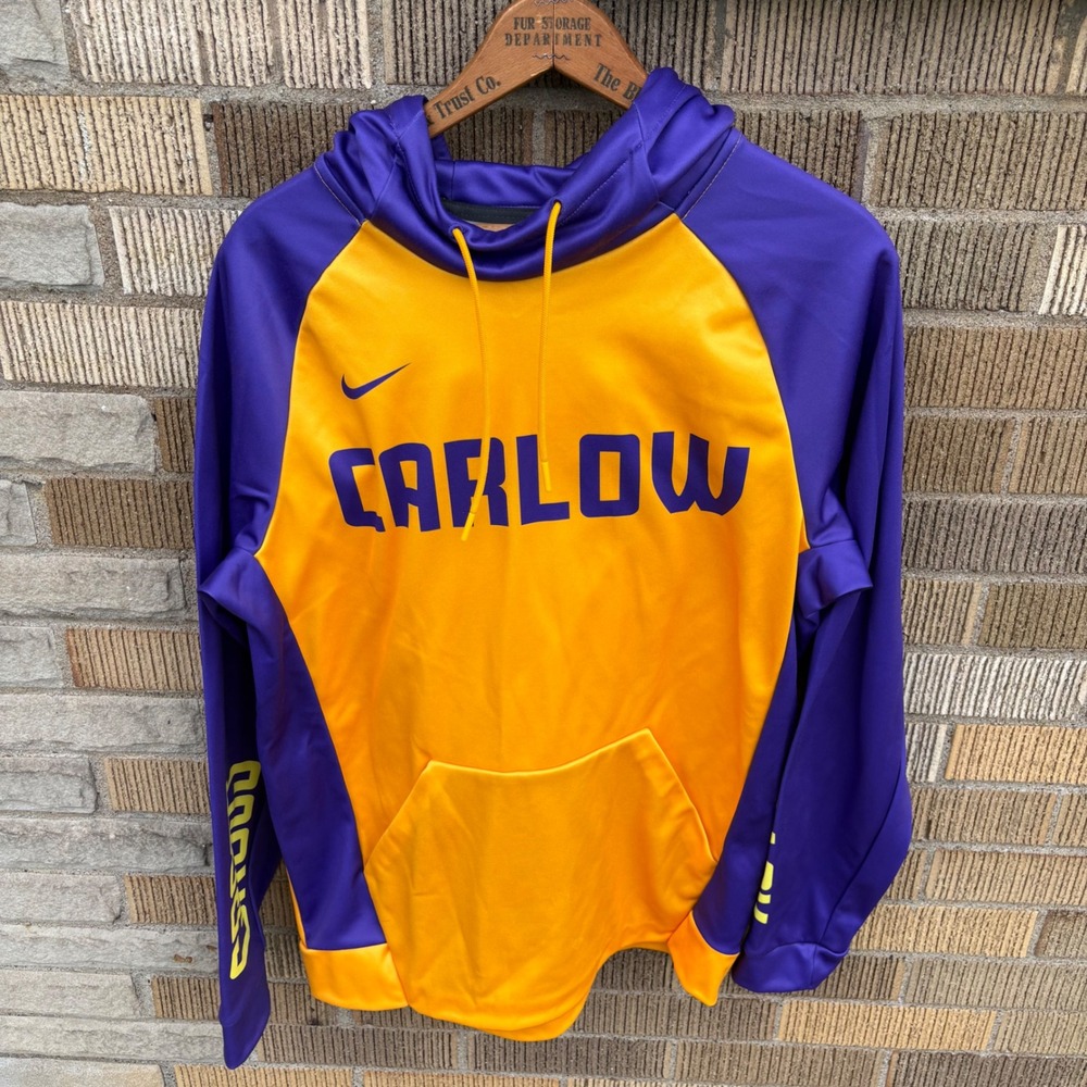 Nike Carlow University Celtics Mens Small Hoodie Track Cross Country Purple Gold